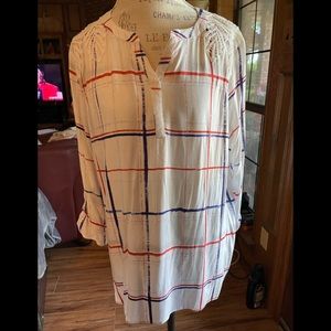 Bleu lightweight red white & blue tunic top size XL